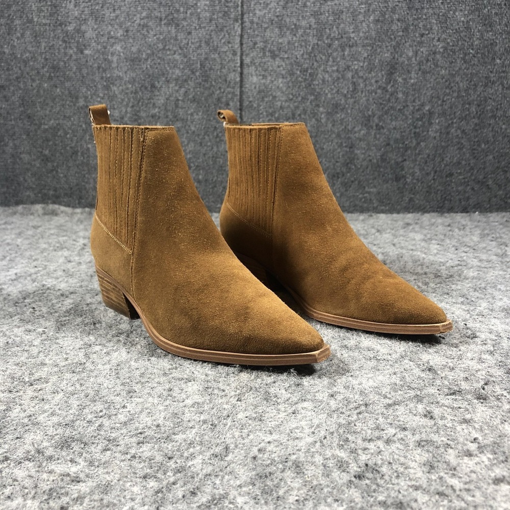 Marc Fisher LTD Chelsea Ankle Boots‎ Womens 7.5 M Brown Suede Block Heel